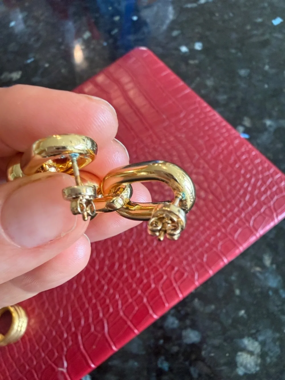 Anine Bing Gold Link Drop Earrings with Ball Charm - Picture 9 of 10
